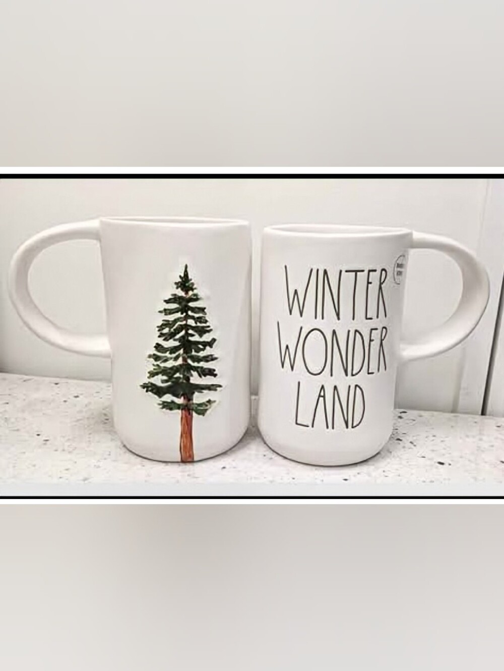 Rae Dunn WINTER WONDER LAND Tall Slim Mug Double Sided
